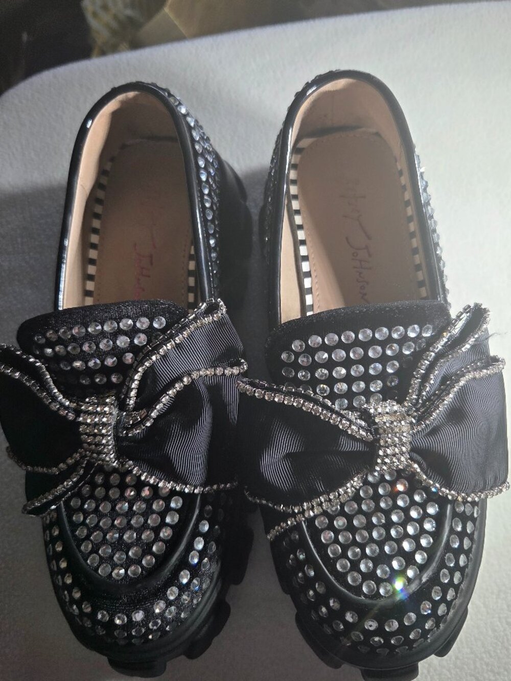 Betsey Johnson Platform Rhinestone Loafers Size 7 Ladies